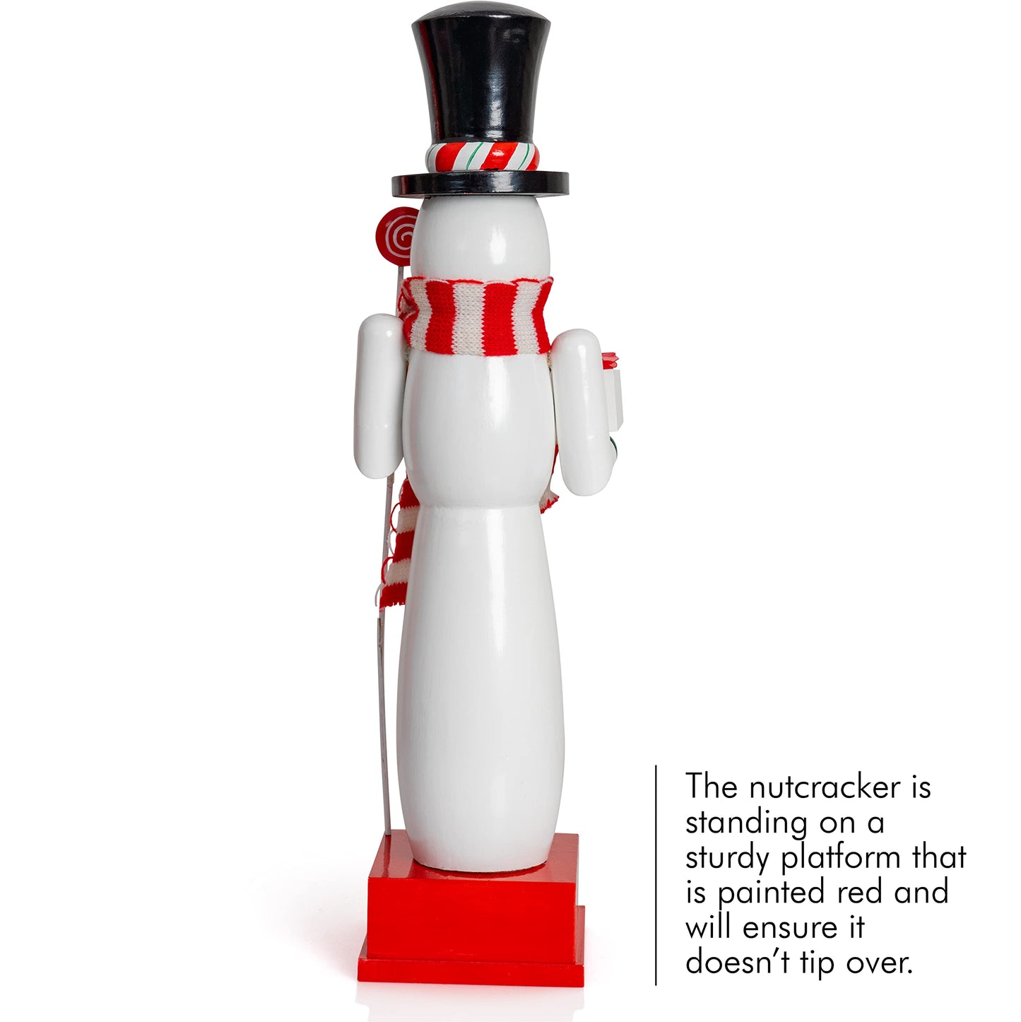 Ornativity Snowman Nutcracker for Christmas - Countdown Wooden Snow Man with Advent Calendar Count Down to Xmas Winter Holiday Nut Cracker 12 Inch