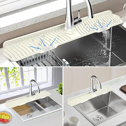 Kitchen Sink Splash Guard Gen2-30" x 6'' Silicone Sink Mat Splash Guard fit