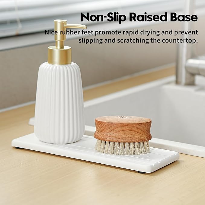 3 Pack Stone Drying Tray, Water Absorbing Stone Sink Mat