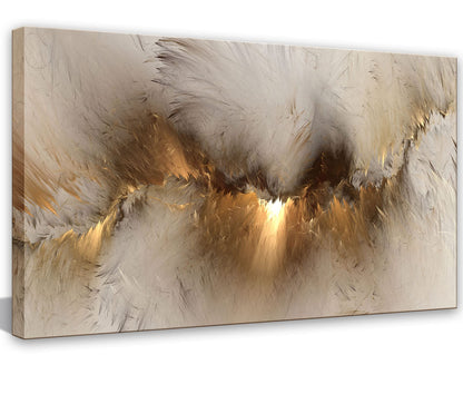 Large Framed Abstract Gold Marble Texture Canvas Wall Art Tindal Effect Decor Picture Black Gold Cloud Prints Painting for Living Room Bedroom Office Kitchen Ready to Hang
