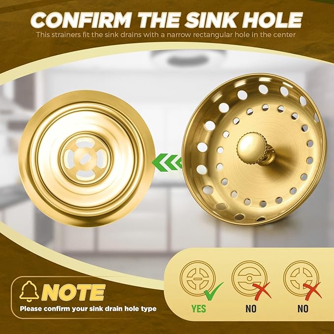 Mudder 3 Pcs Kitchen Sink Drain Strainer and Stopper Stainless Steel Garbage