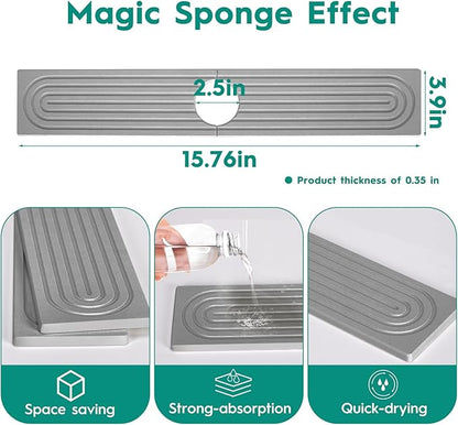 16 Inch Stone Faucet Mat for Kitchen Sink, Kitchen Sink Splash Guard-Water
