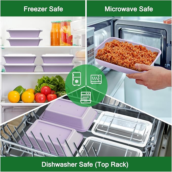50 Pack 32 oz Meal Prep Containers Reusable