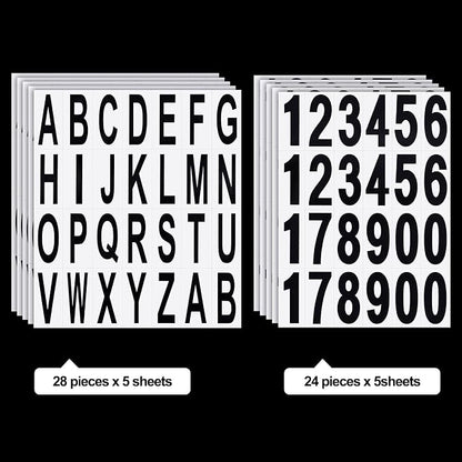 10 Sheets Mailbox Numbers and Letters Stickers for Outside Stick on Black Vinyl Alphabet Number Decals Sticky for Home Business Apartment Address Window Door Car Truck(2 x 1 Inch)
