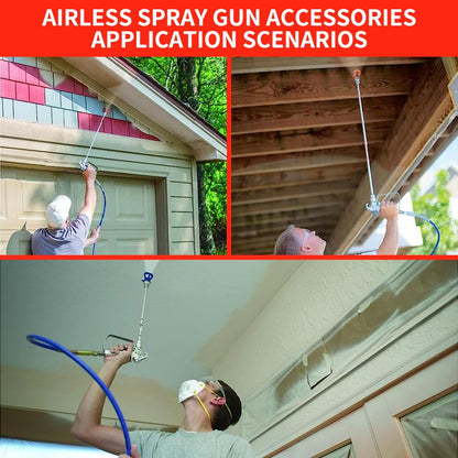 10 Pieces Airless Paint Sprayer Gun Accessory Set Equipped with 2 Extension rods 6 Spray Tips and 2 Nozzle Seats Suitable for Home Renovation .（109, 211, 313, 415, 517, 623）