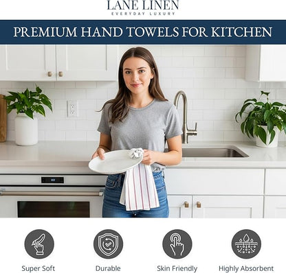 LANE LINEN 100% Cotton Kitchen Towels Set, Quick-Drying Dish Towels, Tea Towels