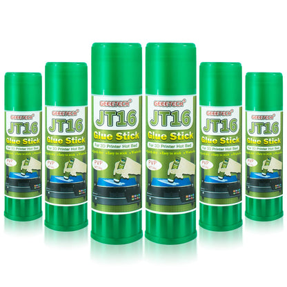 Geeetech 6pc 3D Printer Glue Sticks, 3D Printer Bed Adhesive for Hot Bed Printing, 36 Gram Each, Washable, PVP Solid 3D Print Glue Stick 3D Gloop for PLA/ABS/PETG/PC/PA/TPU