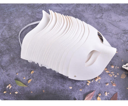 RUSVNO 20 Pieces Paper Mache Art Masks DIY Blank Paintable Paper Mask White Masquerade Masks