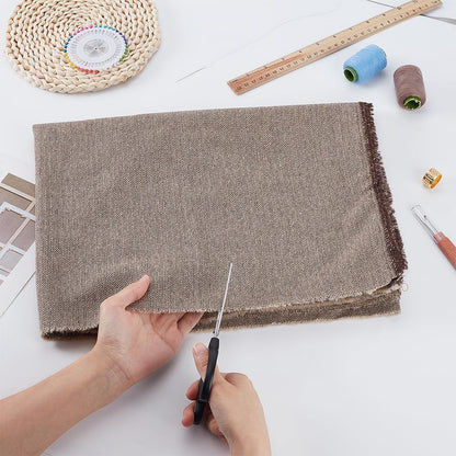 AHANDMAKER Coffee Tweed Fabric, 59x39 Inches Fiber Woven Fabrics Herringbone Tweed Fabric for DIY Crafts Sewing Dress Handbag Coat Costume Clothing Accessories Upholstery Decor