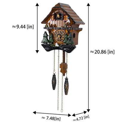 Cuckoopro Cuckoo Clock, Black Forest Style Wooden Pendulum Quartz Wall Clock, Volume Control, Night Silent, Gift Package, Professional Service