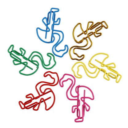 Frienda 105 Pieces Flamingo Paper Clips Flamingo Office Supplies Desk Accessories Metal Paper Clips for School Office Supplies
