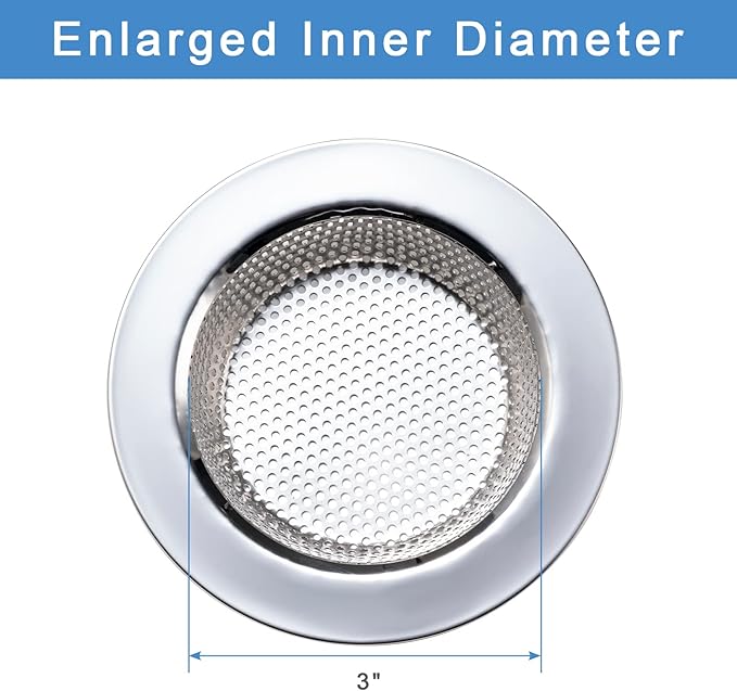 2 Pcs Sink Strainer for Most Kitchen Sink Drain Basket, Upgraded Double-Layer