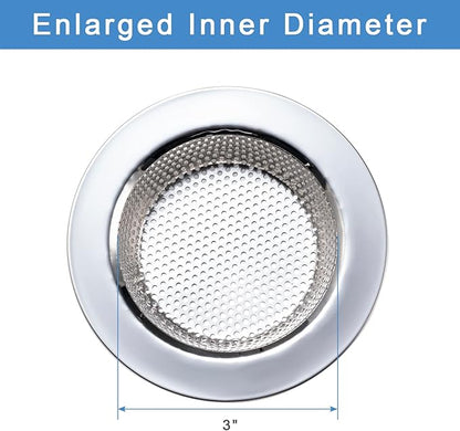 2 Pcs Sink Strainer for Most Kitchen Sink Drain Basket, Upgraded Double-Layer