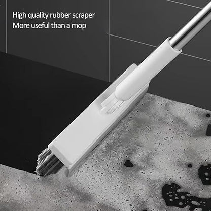 Floor Scrubbing Brush with 57" Adjustable Long Handle, 3 in 1 Living Grout