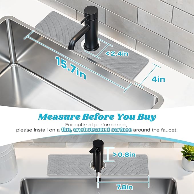 Stone Faucet Mat for Kitchen Sink