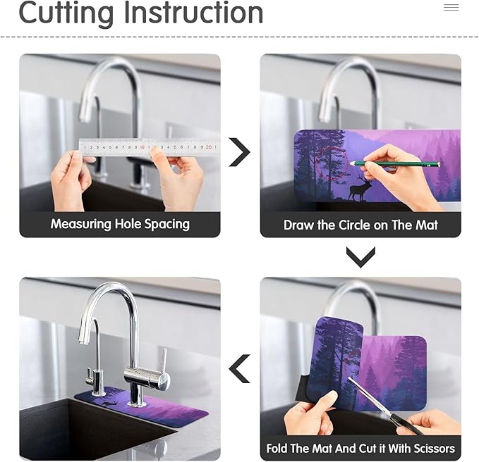 Kitchen Sink Splash Guard 1 PC 14.7 Inch Sink Faucet Mat Splash Guard