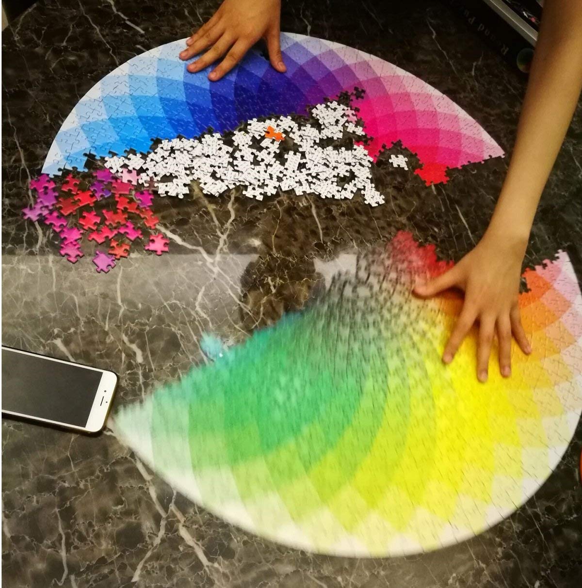 LRRH 1000 PCS Rainbow Palette Jigsaw Puzzle Intellectual Game for Adults and Kids