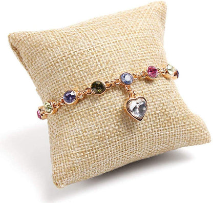 Colorsheng 10-pieces Small Linen Bracelet Watch Pillow Jewelry Displays