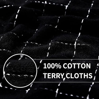 Homaxy 100% Cotton Terry Kitchen Towels, Checkered Designed, Soft and Super