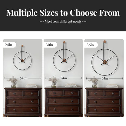 36 Inch Wall Clock Extra Large Minimalist Metal Clock for Living Room Decor, Modern Silent Non Ticking Battery Operated Wall Clocks, Rustic Black Frame Big Decorative Clocks for Office, Bedroom