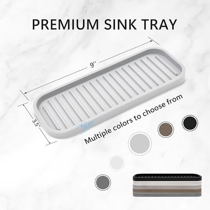Silicone Sponge Holder Kitchen Sink Organizer Tray Dish Caddy Soap Dispenser