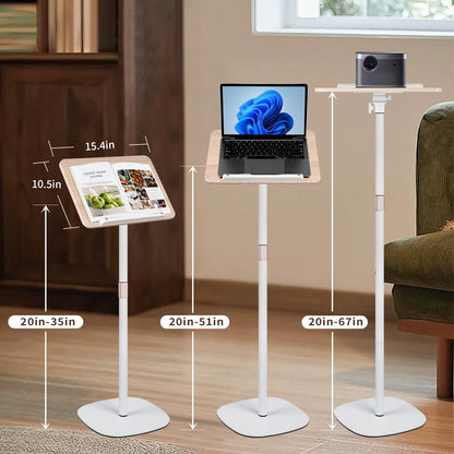 HDCHQXQ Adjustable Floor Book Stand Height From20'-67‘ and Angle, Music Stand,Reading Stand for Tablet Bibles, Recipes, Cooking, Books Wooden Display Rack,Stable Portable with Clip
