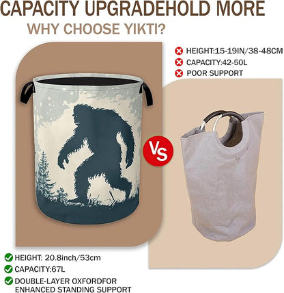 Big Foot Laundry Hamper, Retro Forest Collapsible Laundry Baskets, Waterproof