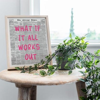 Positive Affirmations Wall Decor - CUTE TRENDY Aesthetic Wall Art - Inspirational quote Office Decor for Women - Newspaper Wall Art Unique Living room Bedroom Art Print - Motivational Quotes