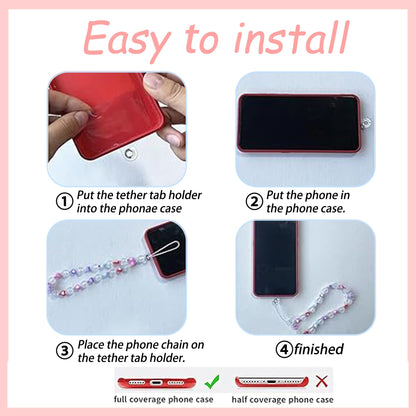 AOUXSEEM Beaded Mobile Phone Chains Making Kit, Can Make 10 Pcs Cell Phone Wrist Straps, Assorted Crystal Diamond/Butterfly/Metal/Round Beads for Girls DIY Handmade Gifts
