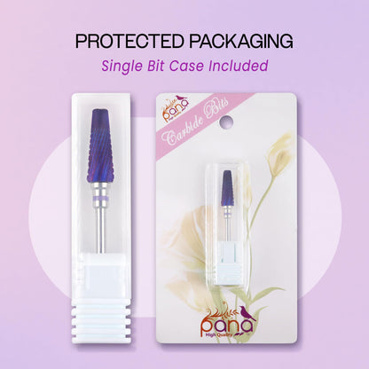 PANA Nail Carbide 5 in 1 Bit - Two Way Rotate use for Both Left and Right Handed - Fast Remove Acrylic or Hard Gel - 3/32" Shank - Manicure, Nail Art, Drill Machine (Fine - F, Silver)