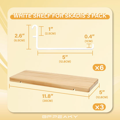 BFPeaky 3 Pack Wooden Pegboard Shelves ONLY for IKEA Skadis