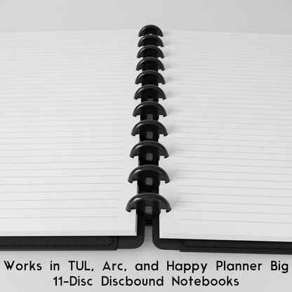 Discbound Letter Size Lined Paper Refill, 250 Sheets (500 Pages), 8.5 in x 11 in, 100 GSM, 11 Disc Notebooks