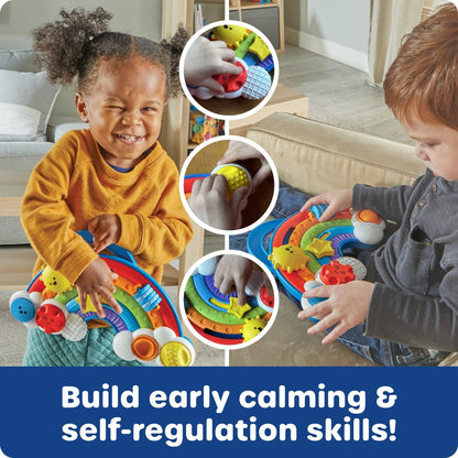 Learning Resources Rainbow Busy Board - Montessori Busy Board, Toddler Sensory Toys, Boy and Girl Travel Toys for Toddlers, Fine Motor Toy, Sensory Toddler Travel Activities, Educational Gifts