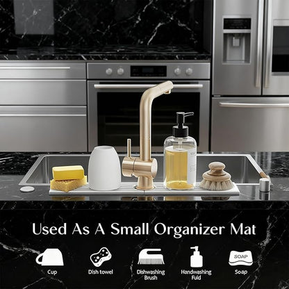 Stone Faucet Mat for Kitchen Sink, Diatomite Drying Stone Mat & Sink Protectors