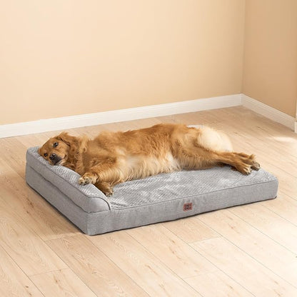 EHEYCIGA XL Dog Bed Memory Foam for Crate, Extra Large Dog Bed Orthopedic with Washable Removable Cover, Waterproof Pet Sofa Couch XLarge Size Dogs, 41x27x6.5, Grey