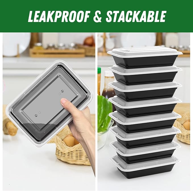 50 Pack 32 oz Meal Prep Containers Reusable