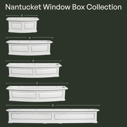 Mayne Nantucket 5-Foot Window Box – Self-Watering, Weather-Resistant Planter for Flowers – Durable Design for Outdoor Use, Perfect for Windows