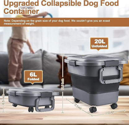Dog Food Storage Container, 10-20 lbs Airtight Collapsible Cat Food Storage