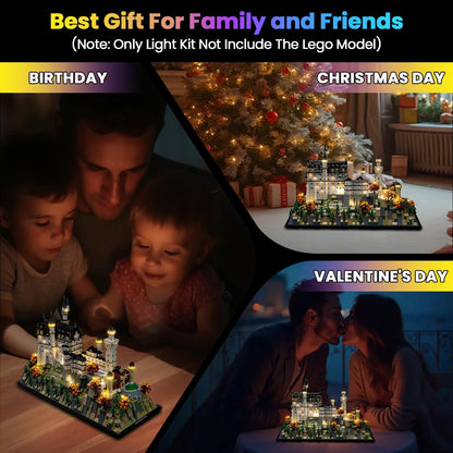 Hilighting Upgraded Led Light Kit Compatible with Lego Architecture Neuschwanstein Castle Building Set, Lights Decoration Compatible with Lego 21063, Gift for Architecture Fan (Model Not Included)