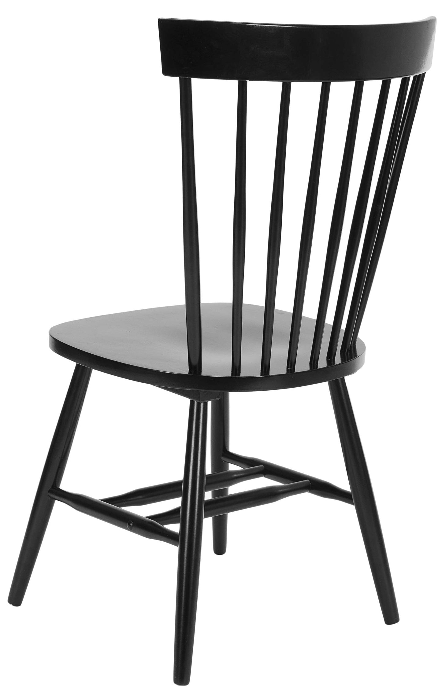 SAFAVIEH Furniture - Parker Spindle Dining Chair Set of 2 - Black - Solid Wood - Classic Windsor Design - Ideal for Dining Room, Kitchen, 17.3" Seat Height (AMH8500B-SET2)