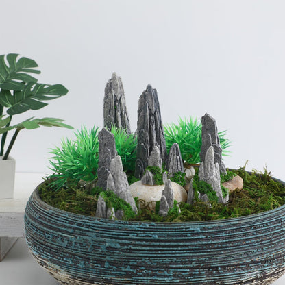 DOITOOL 12PCS Mini Rockery Decoration Zen Garden Accessories Miniature Zen Decor Rockery Statue Miniature Mountain Micro Landscape Decoration Bonsai Ornament Plant Pot Terrarium Decor