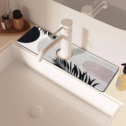 Sink Faucet Absorbing Mat, 2 Pack Drying Mat Around Faucet Sink Splash Guard