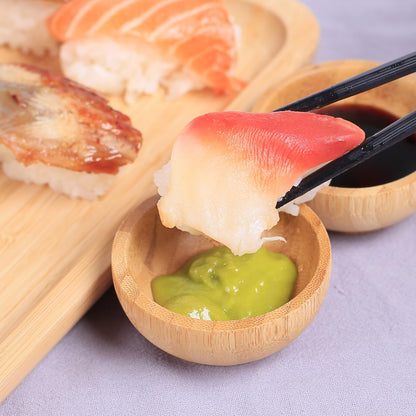 ZTHapwa Dipping Bowls Set, Small Bamboo Pinch Bowls for Soy Sauce/Condiment/Snacks, Mini Serving Bowls for Charcuterie Board for BBQ/Entertaining, 1.4 oz Bamboo Wooden Ramekins
