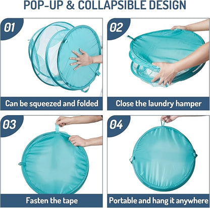 Seiritex Mesh Popup Laundry Hamper 115L Collapsible Laundry Basket No Lid Extra