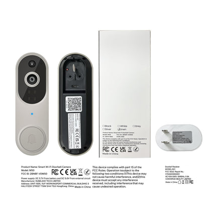 Orbitell Wireless Wi-Fi Video Doorbell Camera with Two Way Audio, AI Motion Detection, Night Vision and Cloud Storage, 2.4G Wi-Fi only