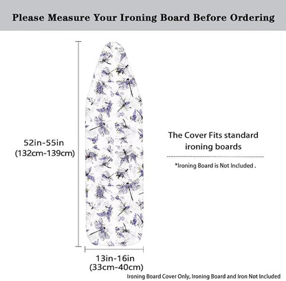 Purple Flowers Bird Ironing Board Cover and Pad Heat Insulation Covers Stain