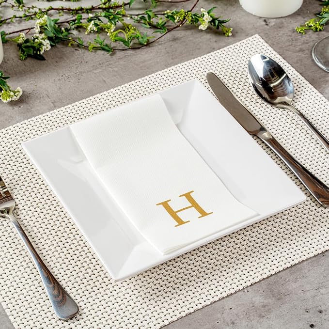 Luxenap 15.8 X 7.9 Inch Linen-Feel Guest Towels, 2000 Lettered Hand Towels