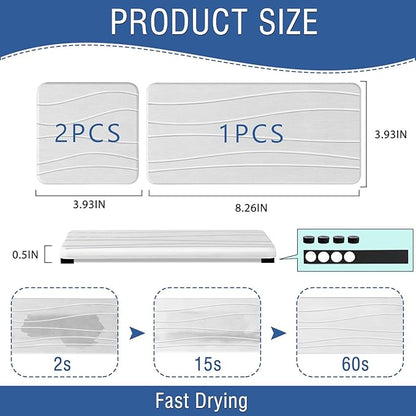 3PCS Water Absorbing Stone Tray, Fast Drying Stone Sink Tray, Stones Soap Trays