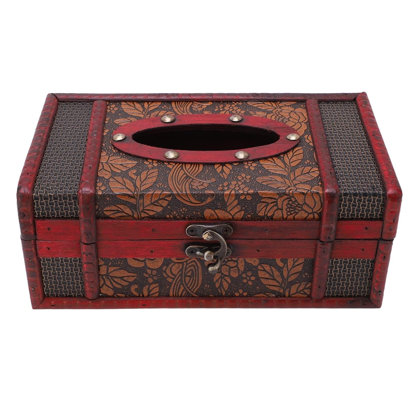 Classical Retro Wooden Antique Tissue Box, Wooden Tissue Box Vintage Style Wood Classic Texture Holder for Bathroom Toilet Living Room Kitchen