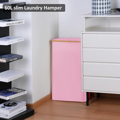 Slim Laundry Basket, 60L Laundry Hamper